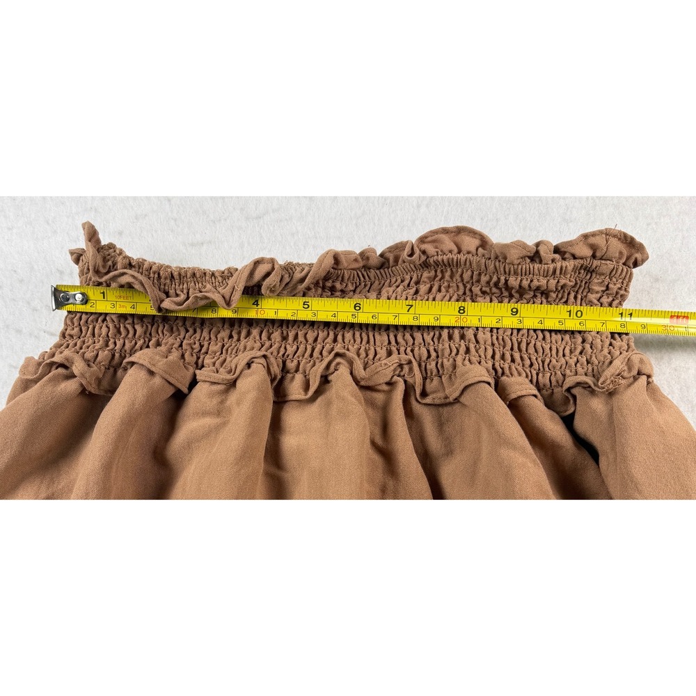 Blu Pepper Brown Smocked Ruffle Flowy Skort CR1695-B Medium - Picture 5 of 9